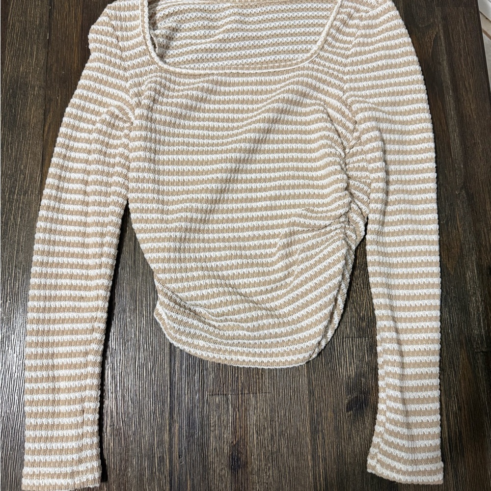 Striped Cream and White Women's Top